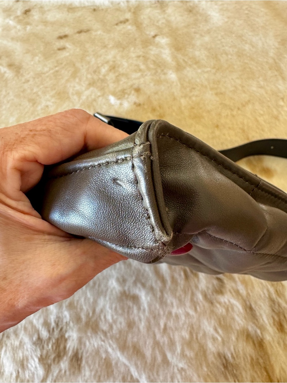 AllSaints Edburg choc brown leather puffer shoulder bag - Picture 6 of 10